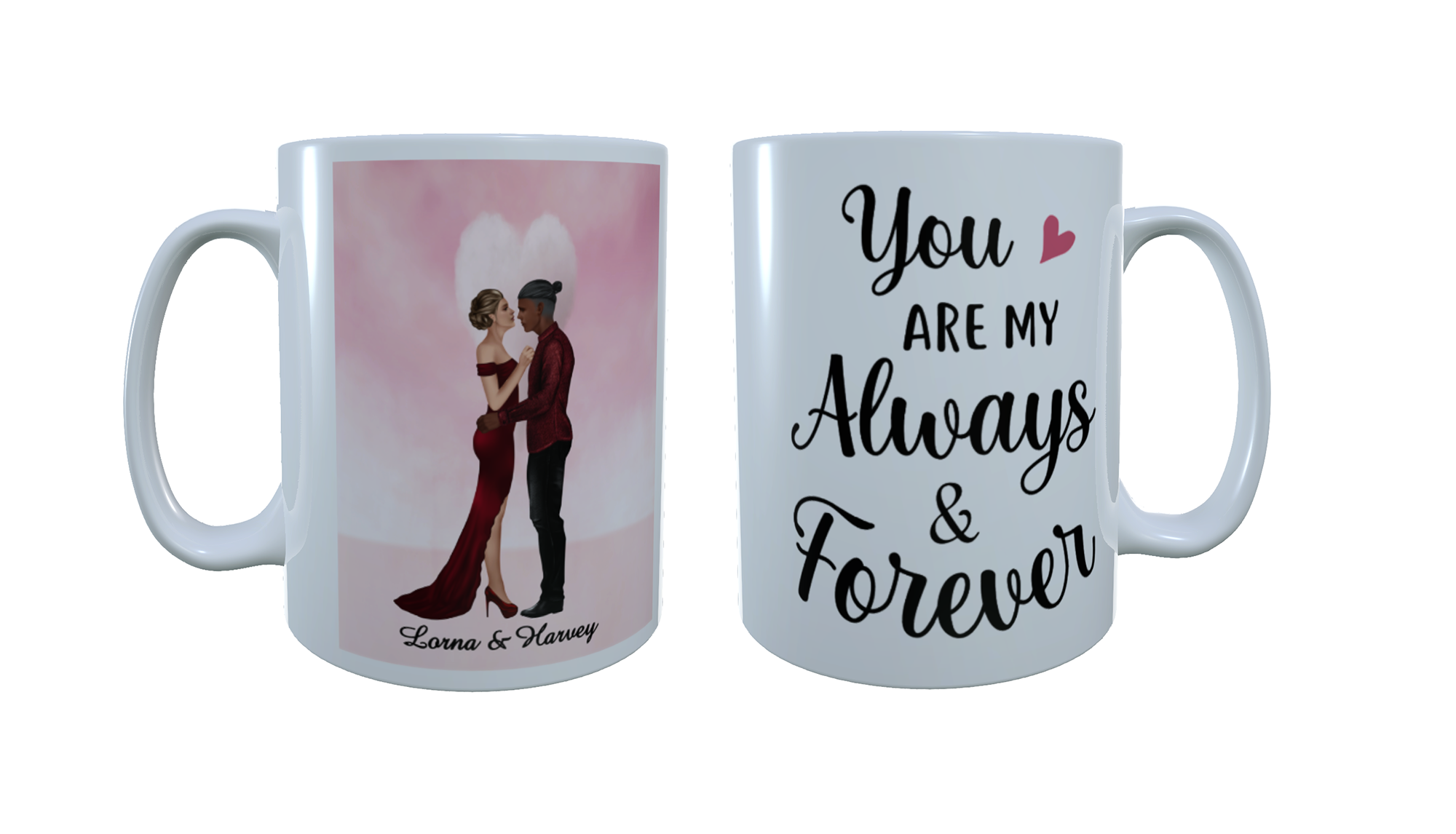 Romantic Couple Ceramic Mug, Custom Couples Mug